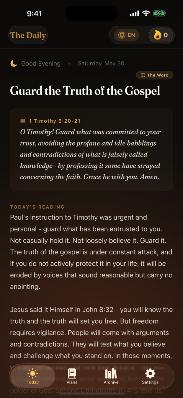 The Daily — today's devotional on iPhone